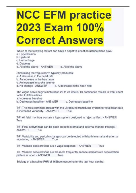 ncc efm practice exam.